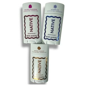 Native Deodorant Lot 3 Holiday Limited Edition Sugar Cookie Alpine Air Gumdrop